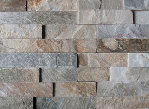 WALLSTONE Q - KVARCIT KŘEMEN - Obkladový panel lepený z přírodního kamene, Mix Q001 - 55x15x1-3cm - 1