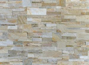 WALLSTONE Q - KVARCIT KŘEMEN - Obkladový panel lepený z přírodního kamene, Golden Q010 - 18x35x1,5-2,5cm - 1