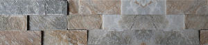WALLSTONE Q - KVARCIT KŘEMEN - Obkladový panel lepený z přírodního kamene, Mix Q001 - 55x15x1-3cm - 2
